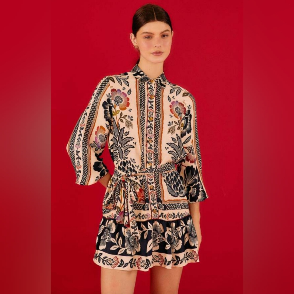 Farm Rio Romantic Garden Mini Dress